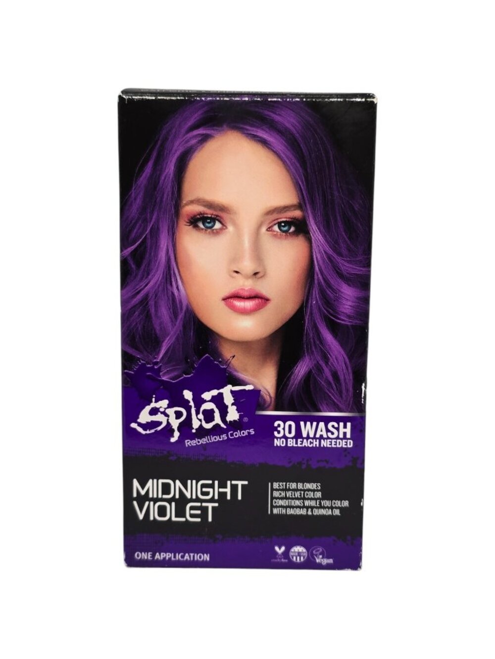 Splat Midnight Violet Hair Color Kit 30 Wash Semi-Permanent No Bleach